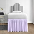 thumbnail image 1 of CCNY Dorm Room Bed Skirt Ruffled Pattern 100% Microfiber Lilac Full XL 30" Drop Length Dorm Bed Skirts, 1 of 5