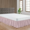 thumbnail image 1 of CCNY Dust Ruffled Style Bed Skirt King size Adjustable Elastic 11" Drop Length Microfiber Made Pink Bedskirts, 1 of 6