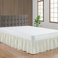 thumbnail image 1 of CCNY Dust Ruffled Style Bed Skirt Queen size Adjustable Elastic 14" Drop Length Microfiber Made Ivory Bedskirts, 1 of 6