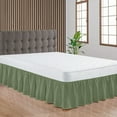 thumbnail image 1 of CCNY Dust Ruffled Style Bed Skirt Short King size Adjustable Elastic 9" Drop Length Microfiber Made Moss Bedskirts, 1 of 6