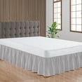 thumbnail image 1 of CCNY Dust Ruffled Style Bed Skirt Short Queen size Adjustable Elastic 10" Drop Length Microfiber Made Light Gray Bedskirts, 1 of 6