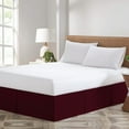 thumbnail image 1 of CCNY Magic Bed Skirt 14 Inch Drop Pleated Pattern with Split Corners Microfiber (Short Queen-Wine), 1 of 5