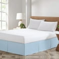 thumbnail image 1 of CCNY Magic Bed Skirt 16 Inch Drop Pleated Pattern With Split Corners Microfiber Bed Skirts (Olympic - Queen-Light Blue), 1 of 5