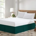 thumbnail image 1 of CCNY Magic Bed Skirt 16 Inch Drop Pleated Pattern With Split Corners Microfiber Bed Skirts (Short - King-Teal), 1 of 5