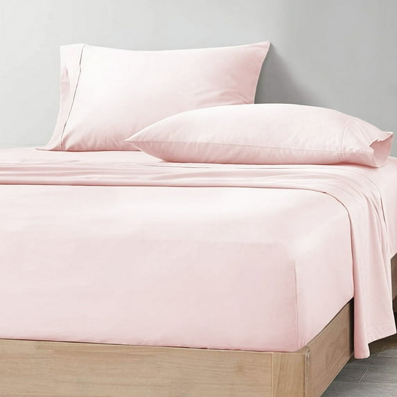 CCNY RV Bunk Sheet Set Three - Quarter 1000 TC Egyptian Cotton Camper 4Pcs Sheets & Pillowcase 8" Deep pocket Blush