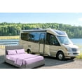 thumbnail image 1 of CCNY RV Sheet Set Bunk 36X76" Truck Sleeper 600 TC Egyptian Cotton Solid Camper 4PC Hotal Feel Sheets 6" Deep Pocket Lilac, 1 of 8
