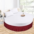 thumbnail image 1 of CCNY Round Bed Skirt 15" Inch Drop Ruffled Bed Skirt 96" Diameter 100% Microfiber Made Burgundy Color, 1 of 7