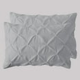 thumbnail image 1 of CCNY Set of 2 Pillowcases Light Grey King Size Pinch 600 TC 100% Egyptian Cotton Soft Pillow Covers, 1 of 4