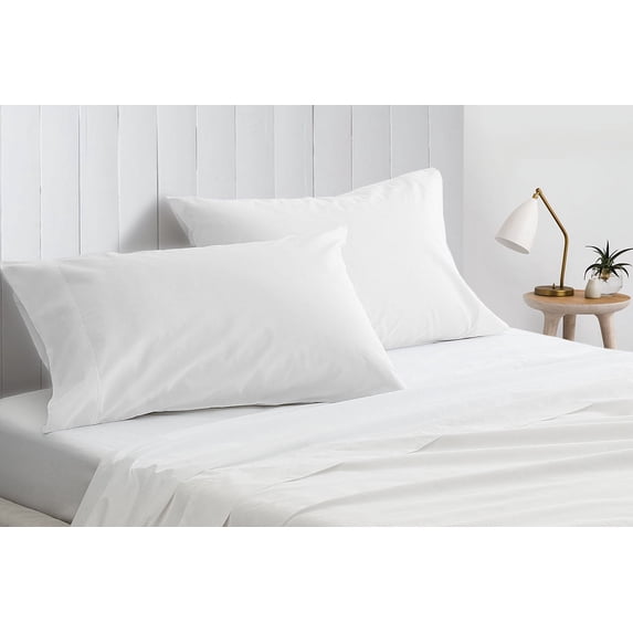 CCNY Set of 2 Pillowcases White King Size Solid 600 TC 100% Egyptian Cotton Soft Pillow Covers