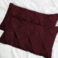 thumbnail image 1 of CCNY Set of 2 Pillowcases Wine King Size Striped 600 TC 100% Egyptian Cotton Soft Pillow Covers, 1 of 1