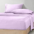 thumbnail image 1 of CCNY Short Alaskan King Size Egyptian Cotton Bed Sheets 600 TC 4pc Sheet Set Lilac Solid 18 Inch Deep Pocket, 1 of 8