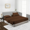 thumbnail image 1 of CCNY Top Split Flex Sheet Set for Adjustable Bed 28" Split Head King Chocolate Striped 600TC Egyptian Cotton 4pc fits upto 18" Deep Pocket, 1 of 8