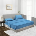 thumbnail image 1 of CCNY Top Split Flex Sheet Set for Adjustable Bed 39" Split Head King Mediterranean Blue 100% Microfiber 4pc fits upto 18" Deep Pocket, 1 of 8