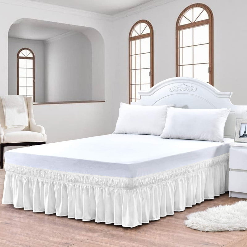 CCNY Wrap Around Bed Skirt Queen White Color 12