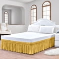 thumbnail image 1 of CCNY Wrap Around Bed Skirt Twin XL Golden Color 12" Drop Length Tailored Drop Easy to fit Adjustable Eastic Belt- Microfiber Bed skirt, 1 of 6