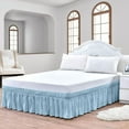 thumbnail image 1 of CCNY Wrap Around Style Bed Skirt Queen Light Blue 10" Drop Length Microfiber Bed skirt, 1 of 6