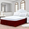 thumbnail image 1 of CCNY Wrap Around Style Bed Skirt Three Quarter Burgundy 10" Drop Length Microfiber Bed skirt, 1 of 6