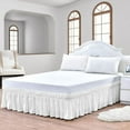 thumbnail image 1 of CCNY Wrap Around Style Bed Skirt Twin XL White 9" Drop Length Microfiber Bed skirt, 1 of 6
