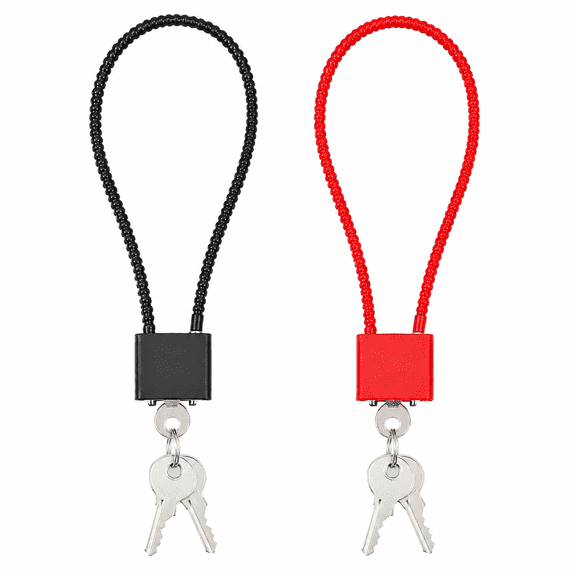 CCNZZITSHT 2 Pcs Steel Rope Padlocks with Same Keys, Padlock Long Shackle Outdoor, Padlock Flexible Cable for Suitcase Gate Bicycle Gym Locker
