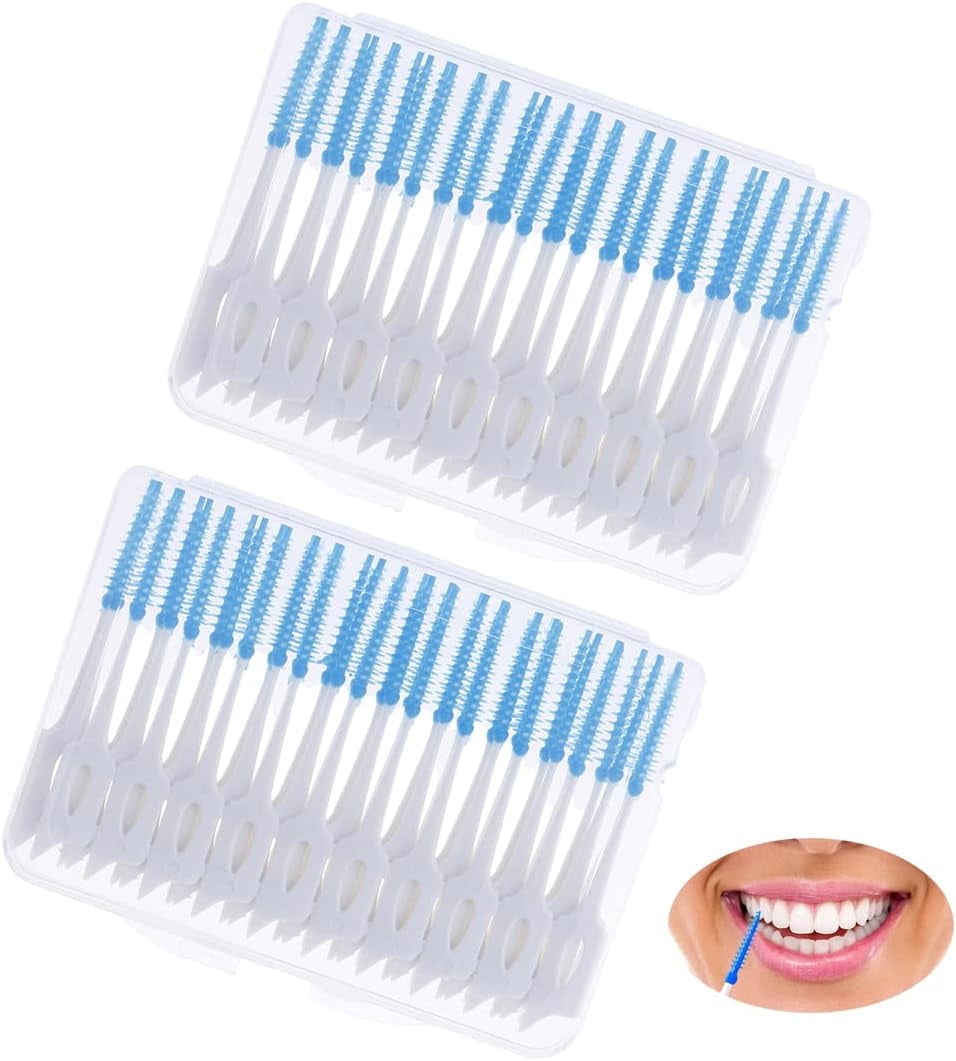CCNZZITSHT 80 Pieces Silicone Double-Sided Interdental Brushes Teeth ...