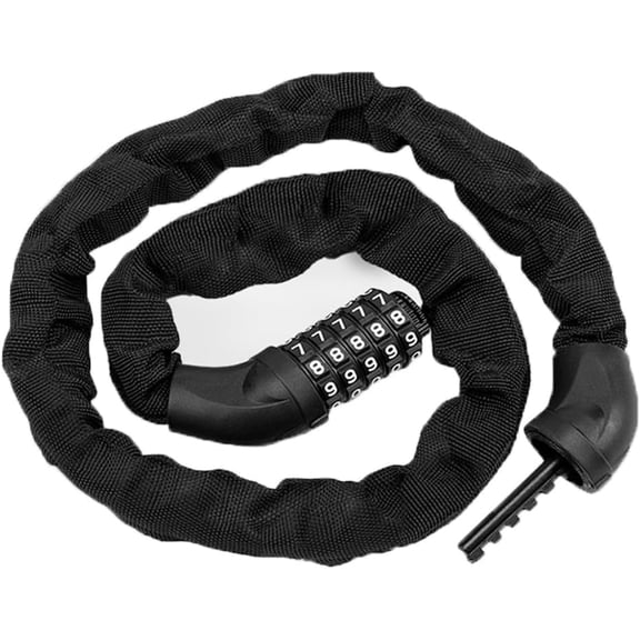 CCNZZITSHT Bike Lock Combination, 1.2m x 6mm Heavy Duty Bike Chain Lock with 5-Digit Resettable Code - High Security Cut Resistant Bicycle Lock for eBike, Motorcycle, Scooter, Gate & Door