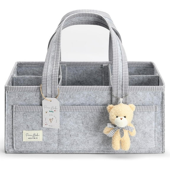 CCNZZITSHT Diaper Caddy Organizer with Handle, Baby Shower Gifts Basket Bag, Nursery Storage Organizer for Newborn Girl Boy, Baby Bag Essentials, Car Diaper Caddy