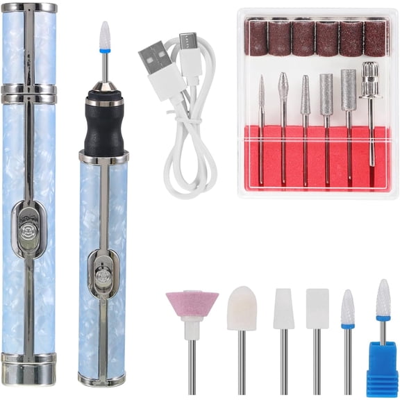 CCNZZITSHT Electric Nail File for Thick Toe Nails, 4 Speeds Electric Nail File for Thick Toe Nails Set, Toe Nail File Electric Nail Tools for Various Nails and Shapes (18 Grinding Heads)