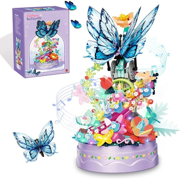 CCNZZITSHT Flower Bouquet Building Kit for Adults, 630 PCS Butterfly Flowers Mini Bricks Building Blocks Bonsai Sets Botanical Collection Home Decor Birthday Gifts for Girls Her Mom Women