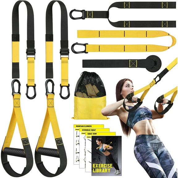 CCNZZITSHT Home Resistance Training Kit, Resistance Trainer Fitness Straps for Full Body Workout, Bodyweight Resistance Bands with Handles, Door Anchor, Heavy Duty Exercise Bands
