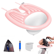 CCNZZITSHT Inflatable Shampoo Trays with Tube Inflator Pump Mobile Hair Washing Basin No Spills Wash Hair In Bed Hair for Elderly Disabled Pregnant Injured