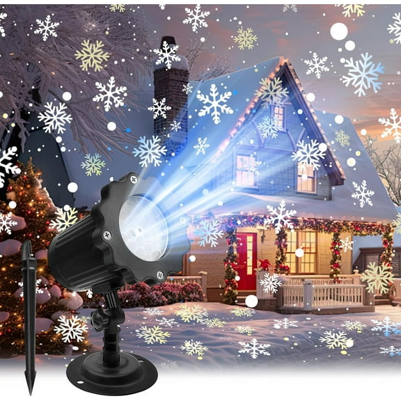 CCNZZITSHT Outdoor Snowfall LED Christmas Decoration Projector - IP65 Waterproof Rotating Night Light Spotlight for Xmas, New Year, Wedding, Holiday, Garden Party