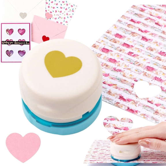 CCOCC 1" Heart Magnetic Paper Punch,Craft Hole Punch with Framed Window,Anywhere Everywhere Puncher for Scrapbooking,Journals,Cards Making,Diy Gift Tags