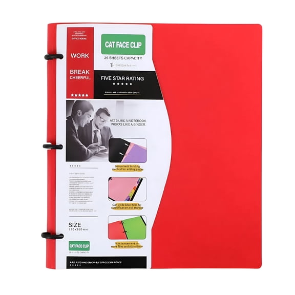 CCOCC 1 Inch Telescoping 3 Ring Binder, Flexible Plastic Soft Cover Organizer for Home Office, Classroom Supplies, Red
