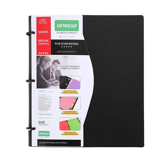 CCOCC Refillable College Ruled Paper and 1 Inch Ring Binder with Pockets,Telescoping 3 Ring Binder,Binder with Dividers,9.96X11.61 Inch,Folder Binder,Flexible 3 Ring,Black Binder
