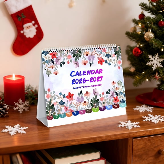 CCOCC 1 Pcs Small Desk Calendar 2026-2027-Standing Flip Desk Calendars 2026,18 Months Stand Up Calendars from Jan 2026 to June 2027,Desktop Calendar Planner for Home,School,Office