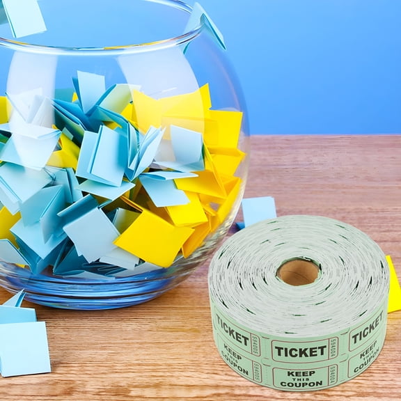 CCOCC 1 Roll Green Raffle Tickets Roll for Events Food Tickets Raffle Tickets Roll Amusement Park Tickets Universal Tickets Roll Tickets Label Roll