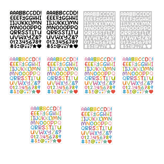 CCOCC 1" Small Vinyl Letter Stickers,Multicolor Self Adhesive Alphabet and Number Stickers,Removable Mini Decals for Scrapbooking,Diy Crafts and Journaling