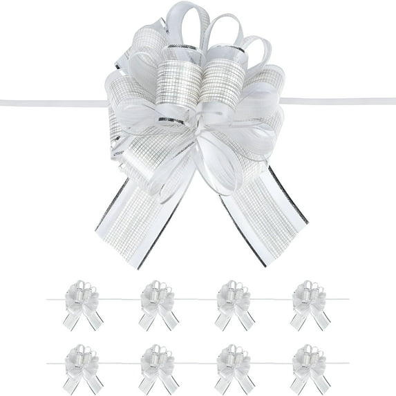 CCOCC 10 PCS Large Pull Bow Gift Wrapping Bows,Pull Bow with Ribbon for Wedding Gift Baskets,Party Gift Wrap Bows,Presents Decorating Bows