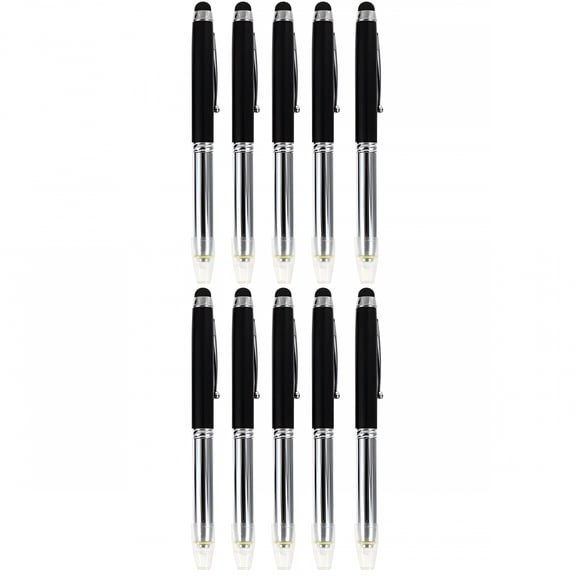 CCOCC 10 Pcs Ballpoint Pens Ballpoint Pen with Stylus Tip Lighted Pens for Writing in The Dark LED Pen Black Light Pen Nurse