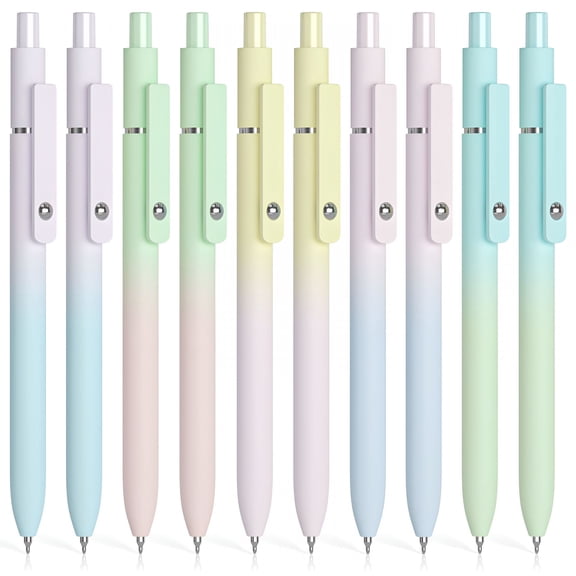 CCOCC 10 Pcs Click Black Gel Pens, 0.5mm Fine Point Smooth