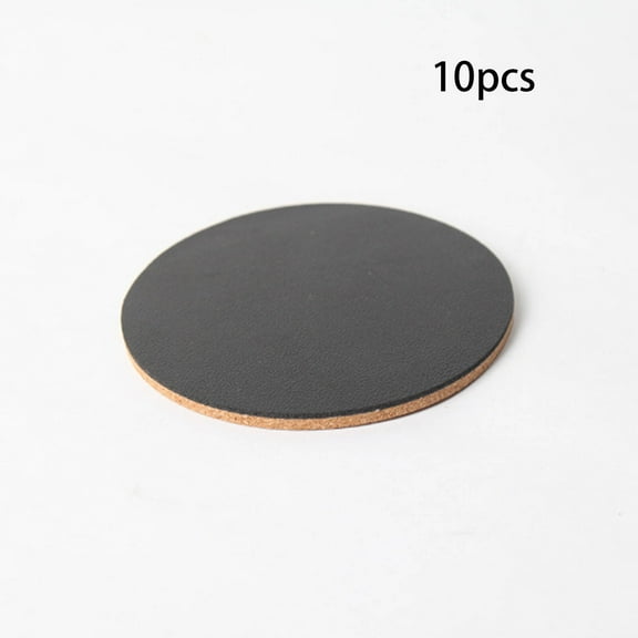 CCOCC 10 Pcs Coasters Round Cork Mats Cork Backing Sheets Reusable Cork Tiles 100x4.5mm Black