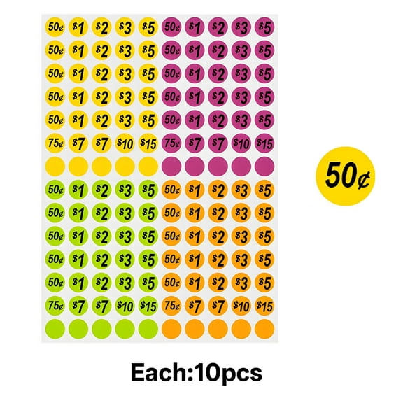 CCOCC 10 Pcs Garage Sale Stickers,Yard Sale Stickers with Large Blank Writing Space,Self-adhesive Price Label Stickertyle B