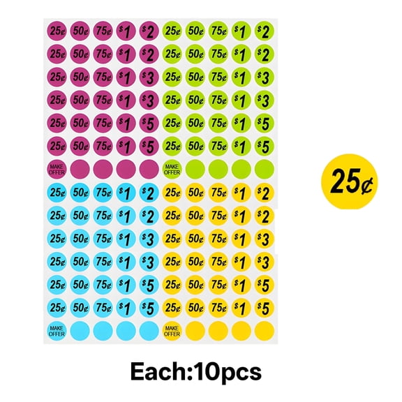 CCOCC 10 Pcs Garage Sale Stickers,Yard Sale Stickers with Large Blank Writing Space,Self-adhesive Price Label Stickertyle C