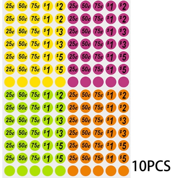 CCOCC 10 Pcs Garage Sale Stickers,Yard Sale Stickers with Large Blank Writing Space,Self-adhesive Price Label Stickertyle E