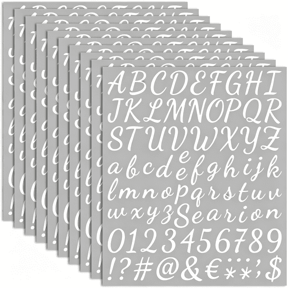 CCOCC 10 Sheets Small Letter Stickers, 1 Inch White Vinyl Alphabet Number Decals, Waterproof Self Adhesive Letters for Mailbox, Car Windows, Doors, Crafts