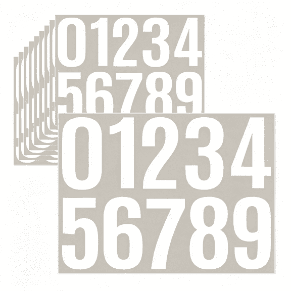 CCOCC 10 Sheets Vinyl House Numbers - 4 Inch Waterproof Mailbox Numbers, Self-Adhesive Stickers for Mailbox, Cars, Boats, Windows, Door and Apartments (White, 4 Inch)