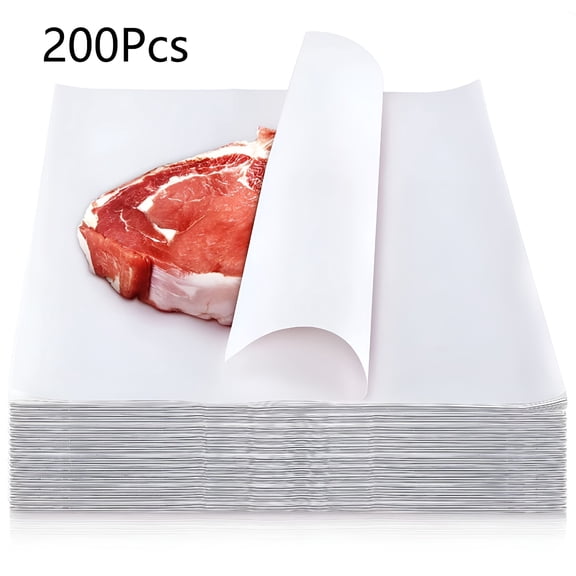 CCOCC 100/200pcs Crafting Meat Butcher Paper Disposable Butcher Paper Sheets Square Meat Sheet Precut Butcher Paper No Wax Butcher Paper For Heat Press,Wrapping Meat,Art Project (12 X 12 Inches)