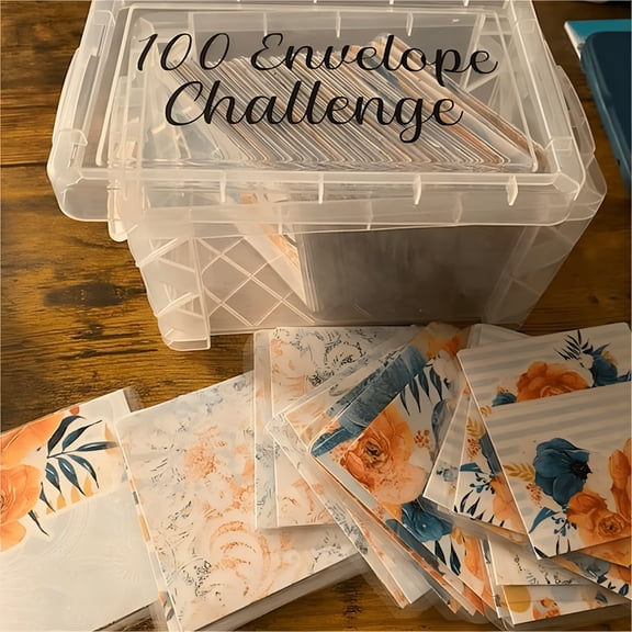 CCOCC 100 Envelope Challenge Box Set, Cash Stuffing Money Saving Kit with 100 Envelopes, Fun Financial Goal Tracker for Family Budgeting, Vacation, Emergency Fund and Debt Payoff