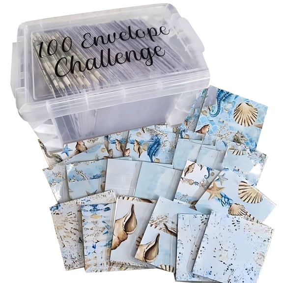 CCOCC 100 Envelope Challenge Box Set,Money Saving Challenge Kit for Save 5050 Dollars In 100 Days,Budget Planner Book for Budgeting,Savings Challenges Sheets