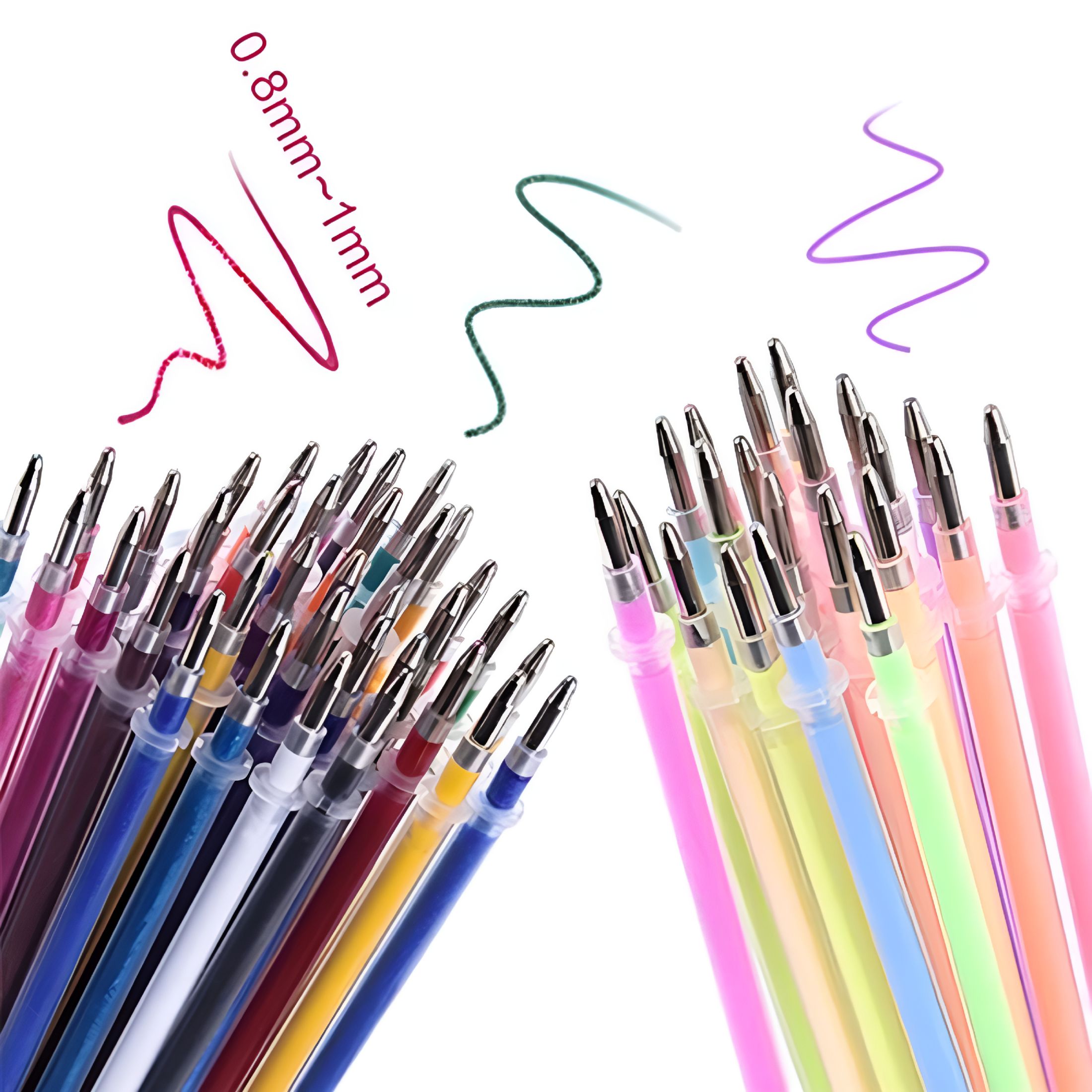 CCOCC 100 Pack Gel Pen Glitter Metallic Pastel Fluorescence Pen Ink for ...